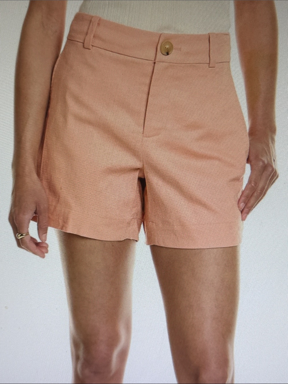 NEW Vince Casual Linen Blend Fully Lined Shorts. Roomy Leg. Cream peach.  Size10
